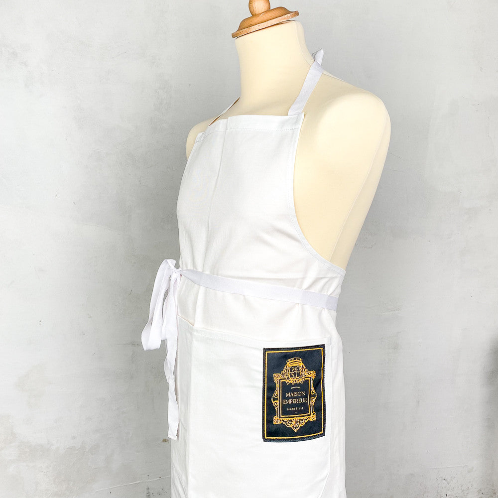 Tablier en coton blanc Maison Empereur