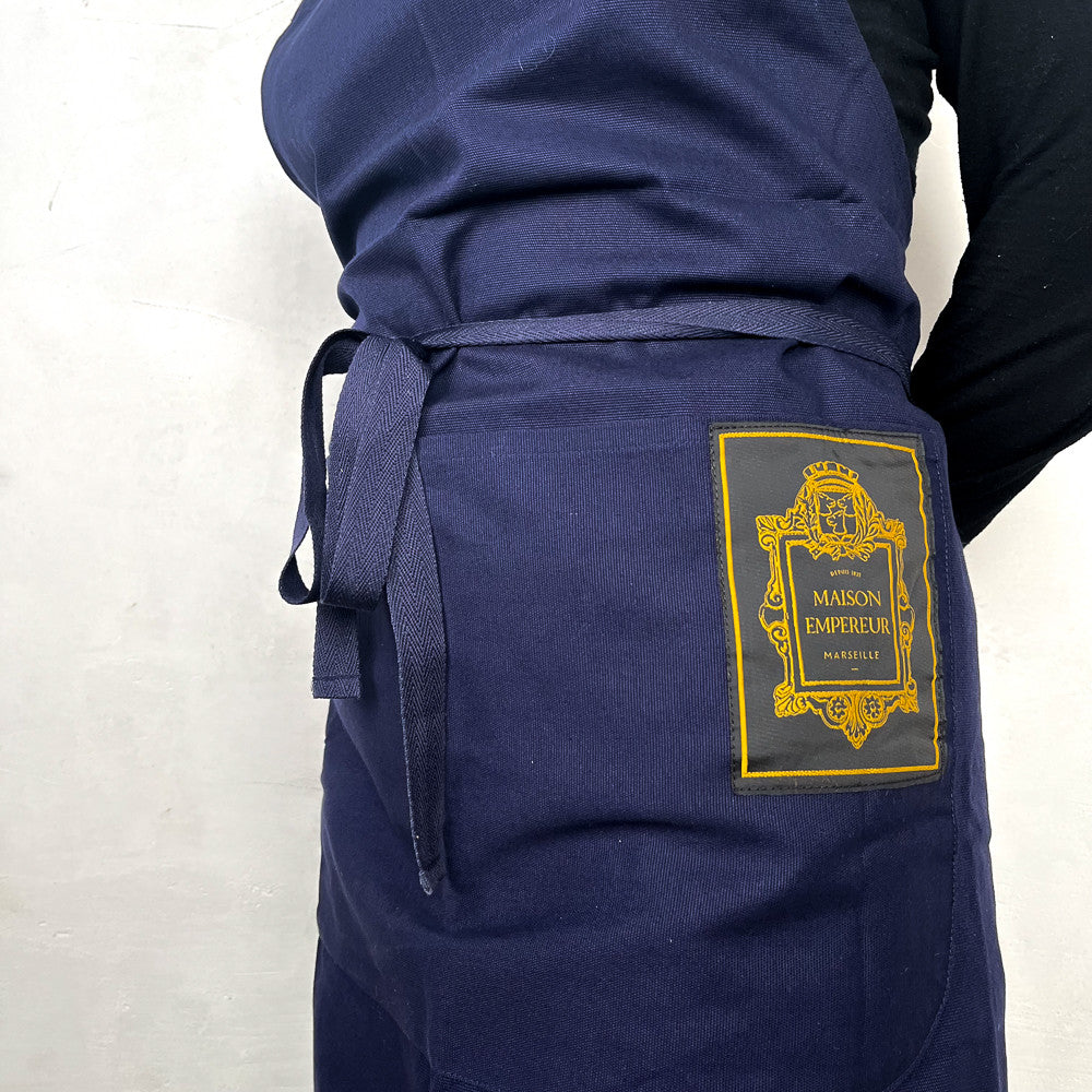 Tablier en coton bleu Maison Empereur