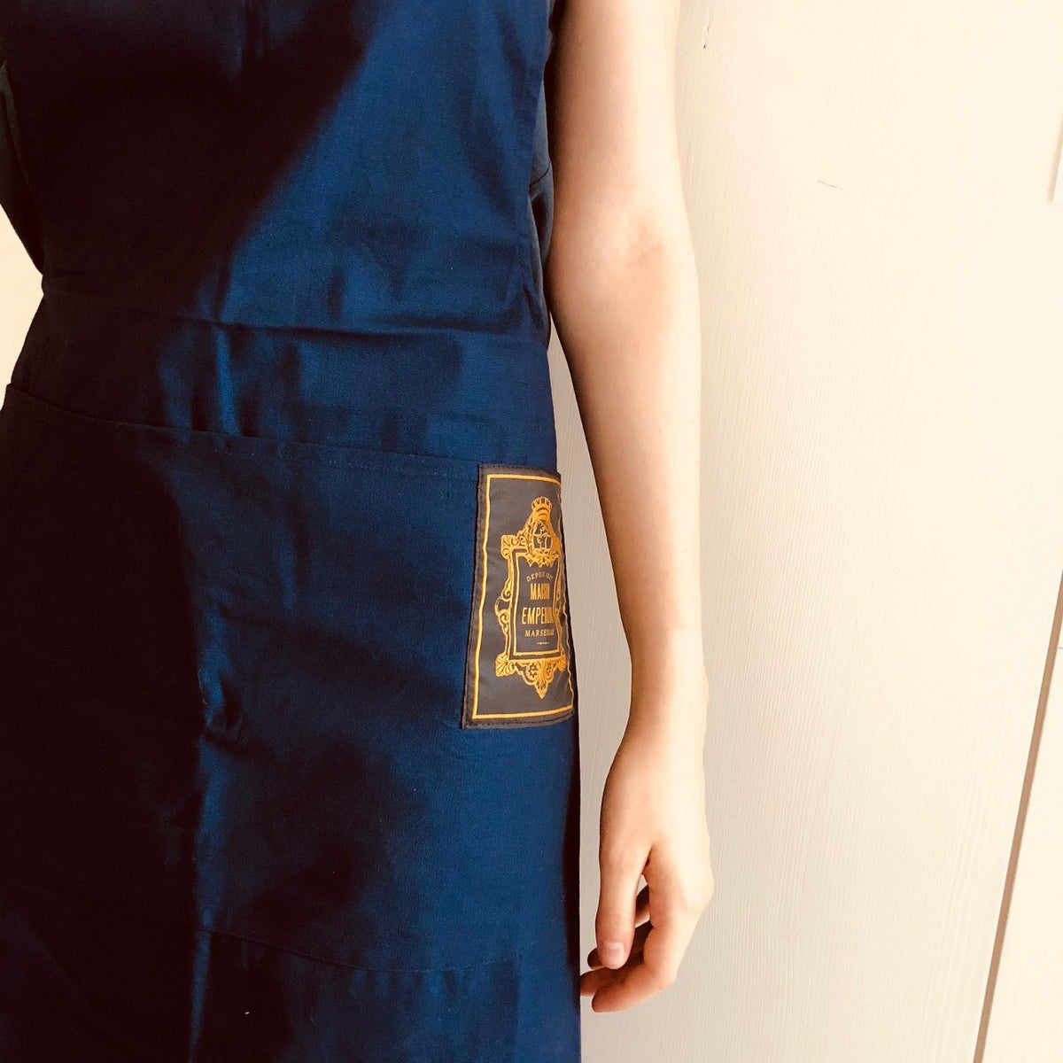 Tablier en coton bleu Maison Empereur