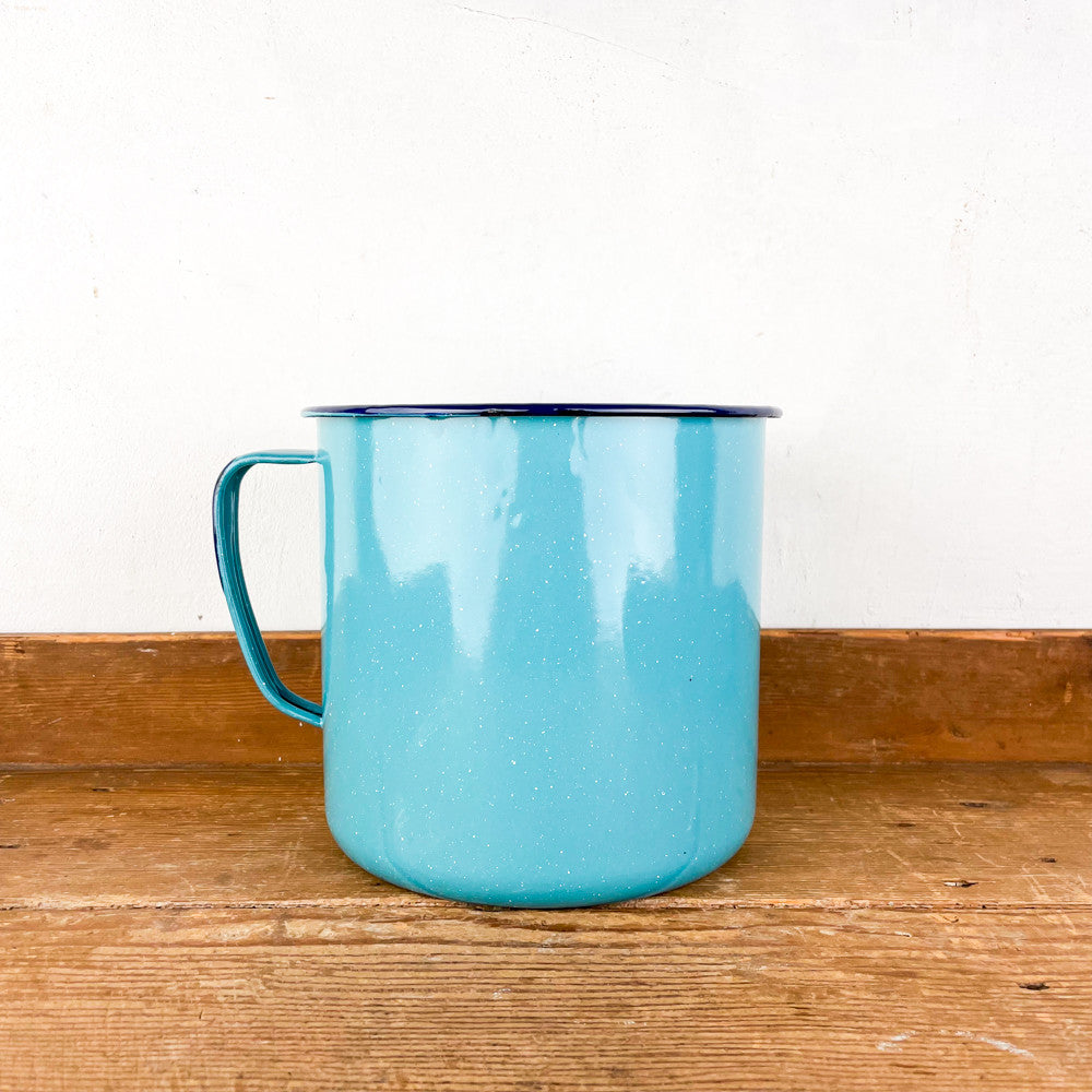 tasse bouilloire cinsa en email turquoise marque mexicaine