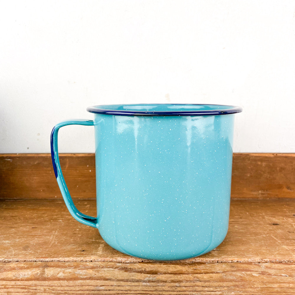 tasse bouilloire cinsa en email turquoise marque mexicaine