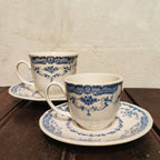 Tasse et soucoupe décor bleu