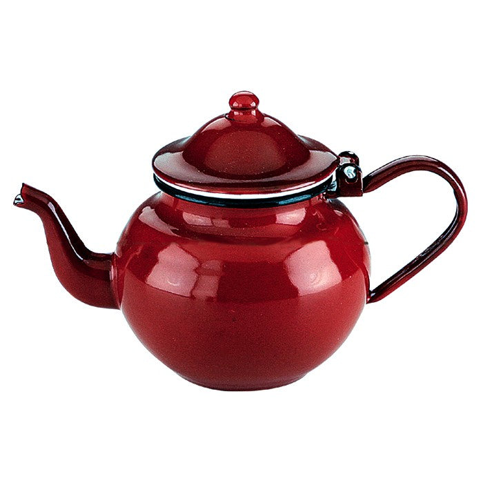 Théière émail rouge
