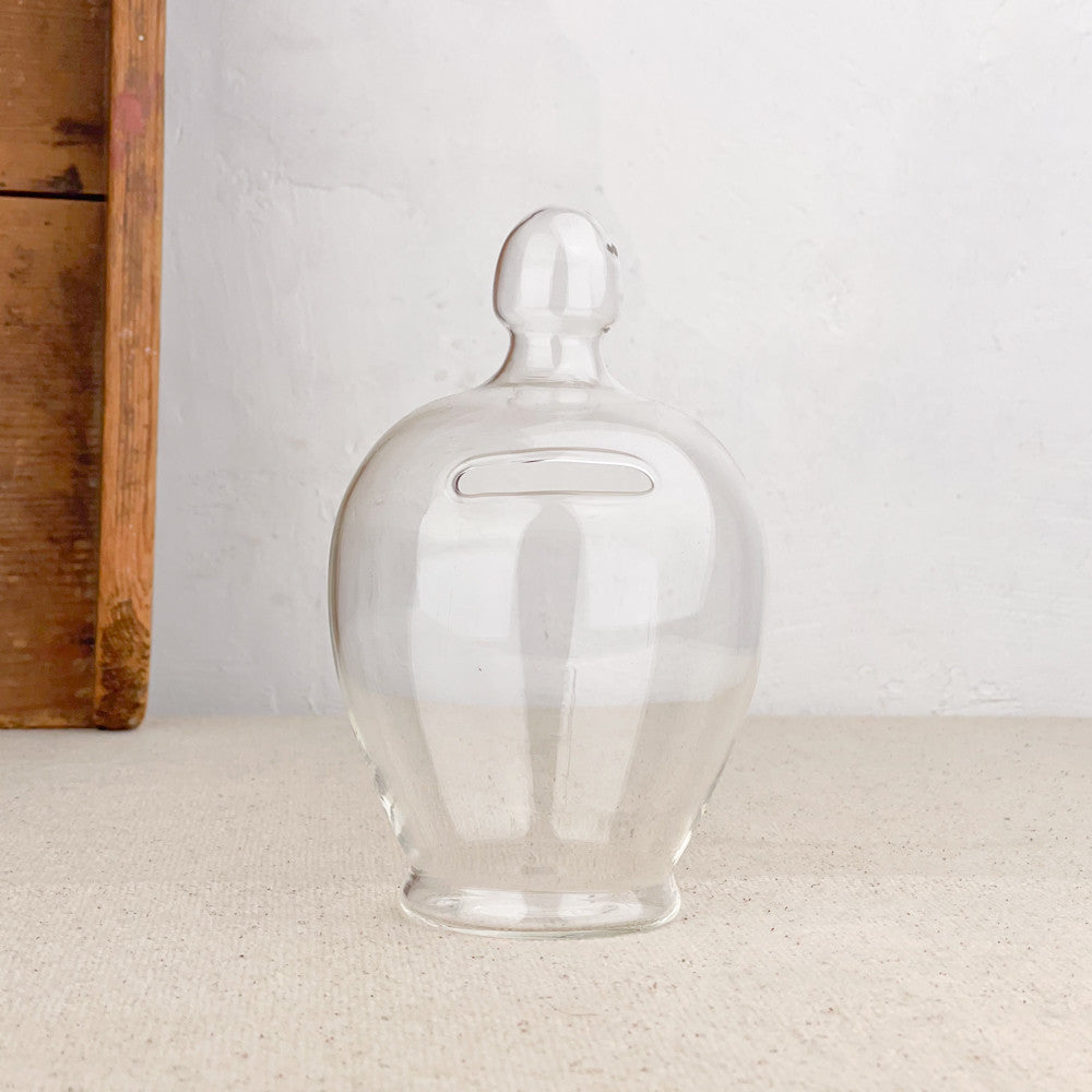 Tirelire en verre