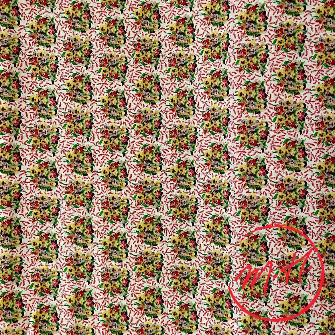Tissu au mètre bouquet de pensées