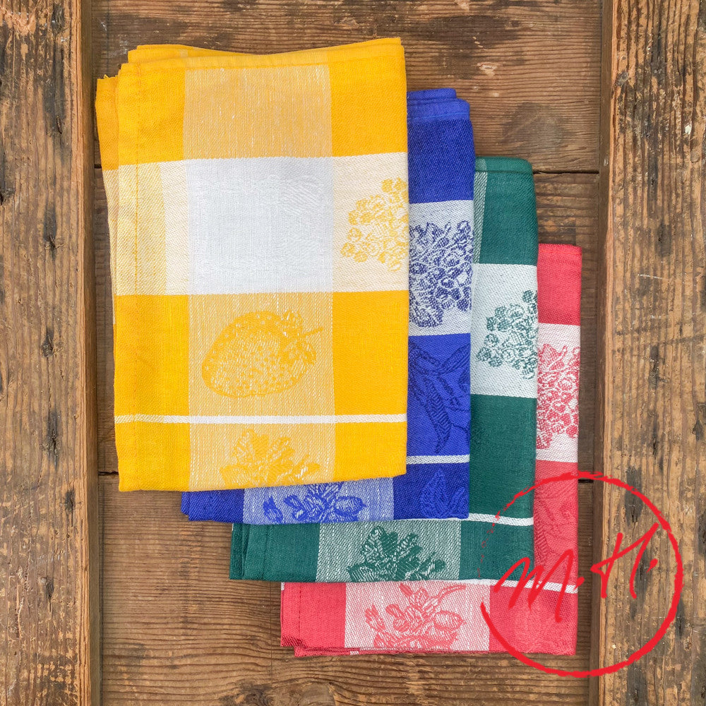 Torchon Jacquard coton et lin