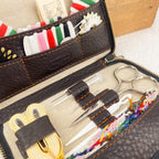 Trousse de couture de voyage en cuir