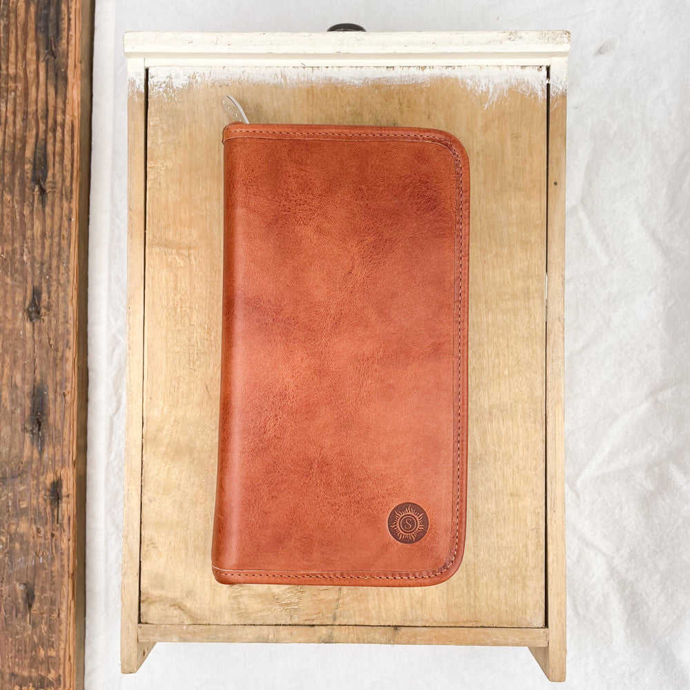 Trousse en cuir naturel