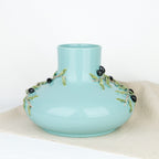 Vase bleu turquoise olives