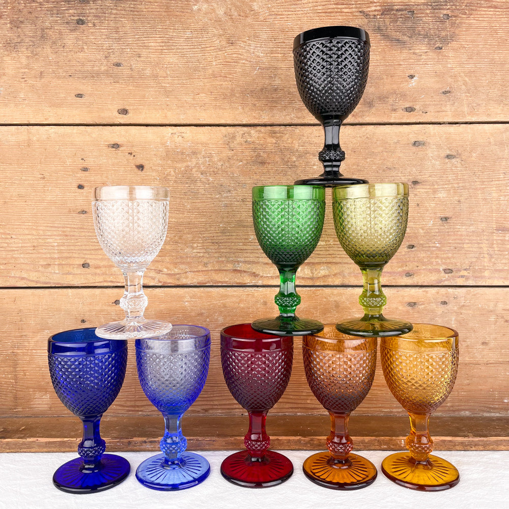 verres à vin vintage pointe de diamant