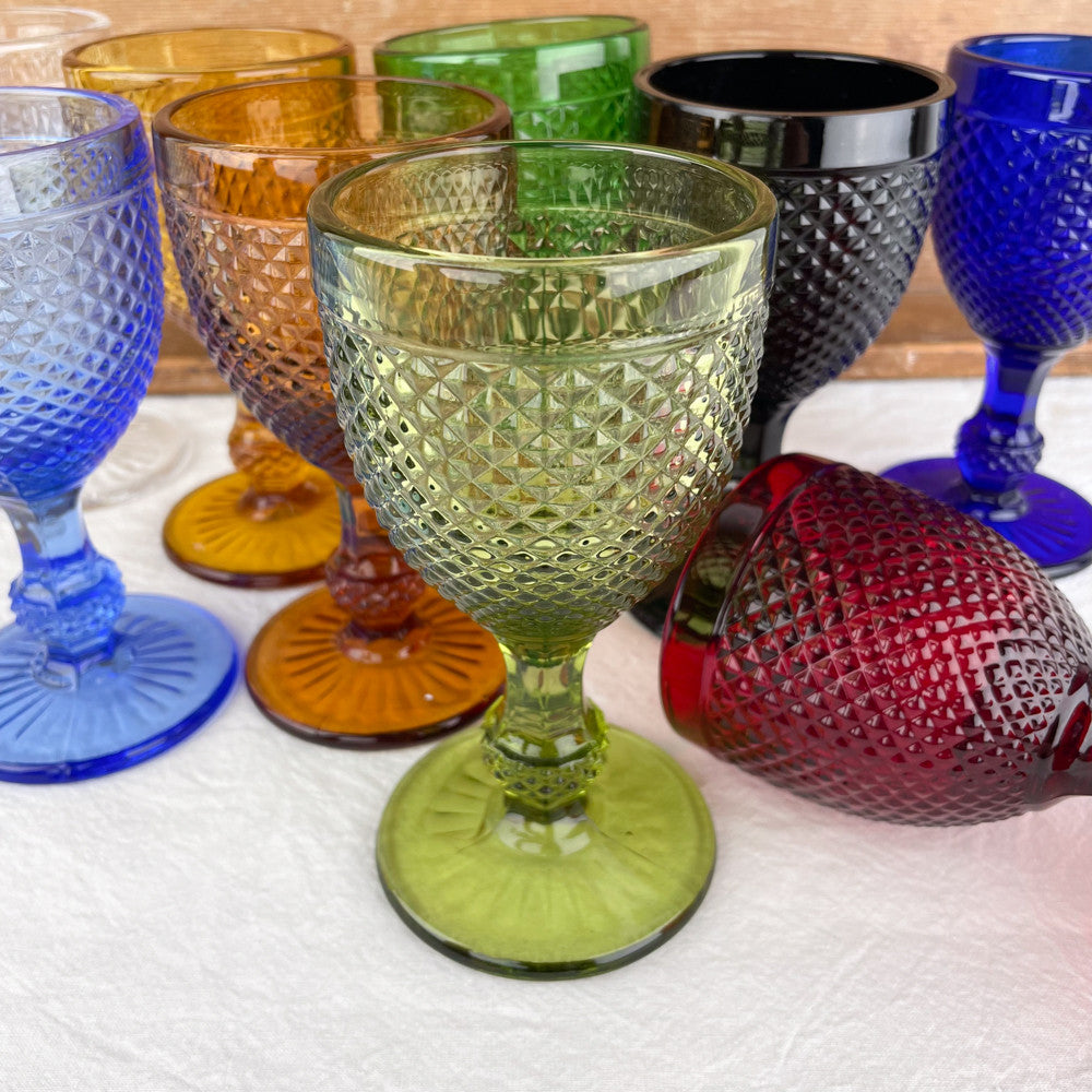 verre à pied vintage vert