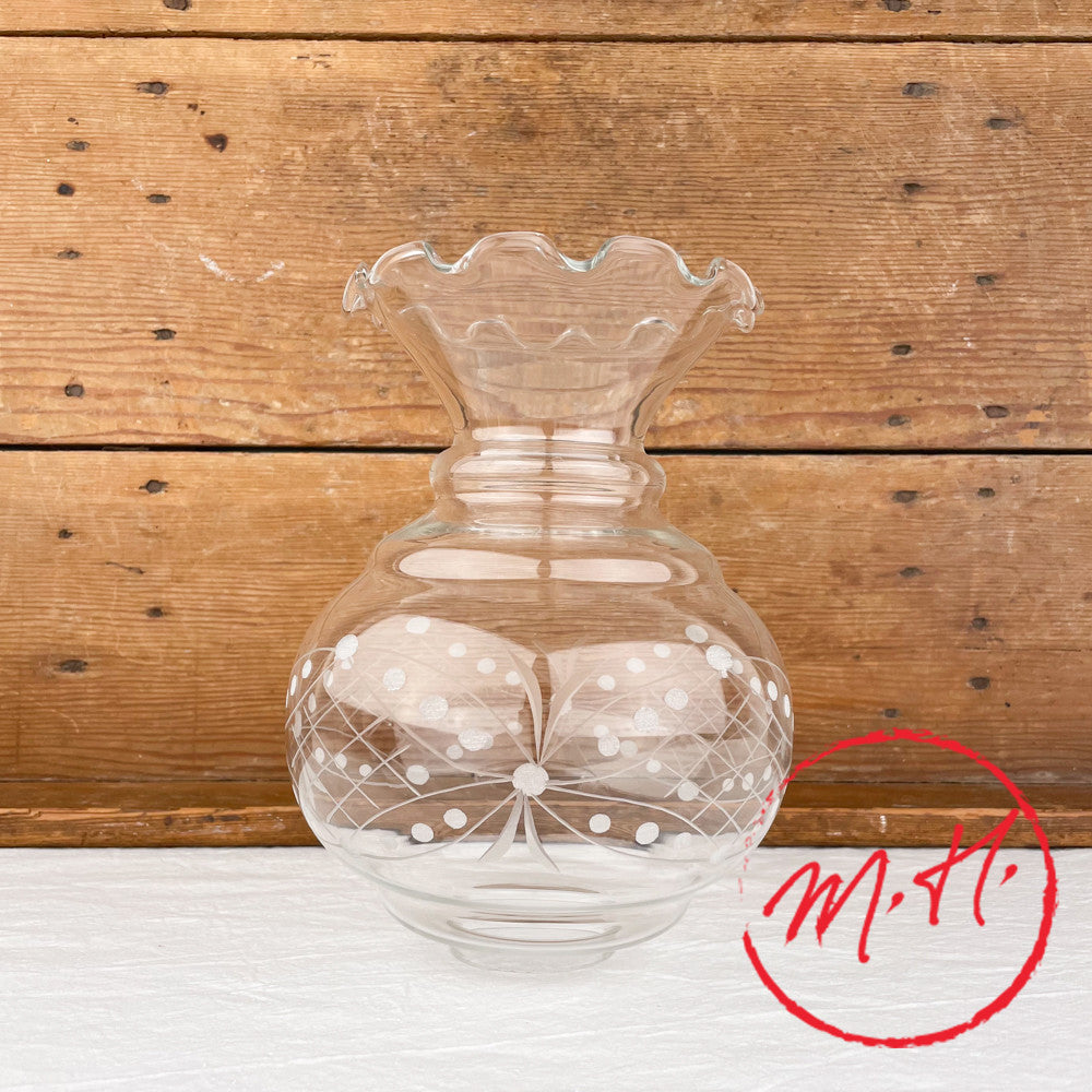 Verre de lampe tulipe arrondi avec motifs ciselés