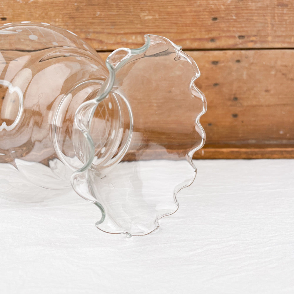 Verre de lampe tulipe arrondi avec motifs ciselés