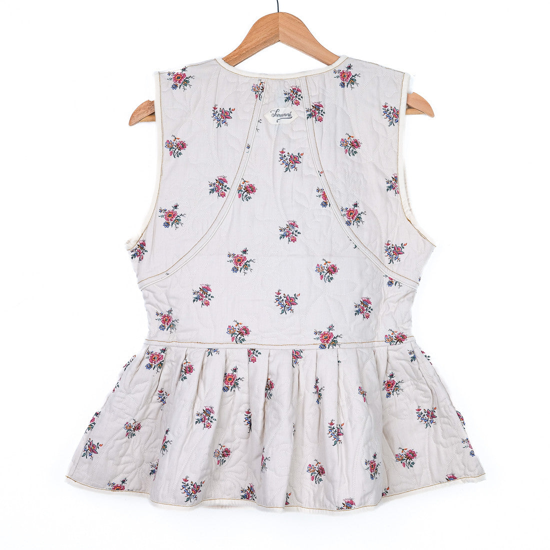 Veste sans manche réversible fleurie