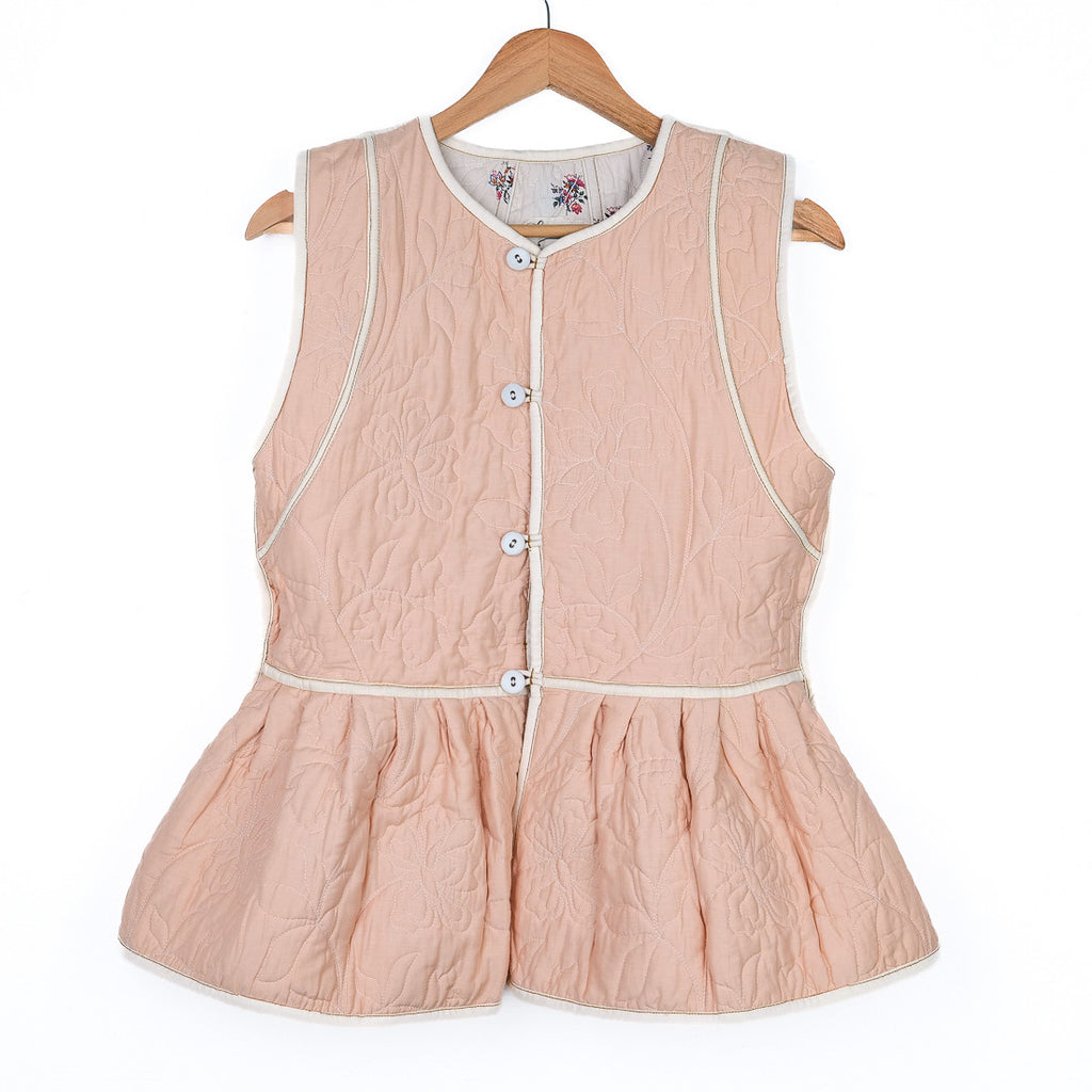 Veste sans manche réversible fleurie