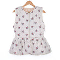 Veste sans manche réversible fleurie