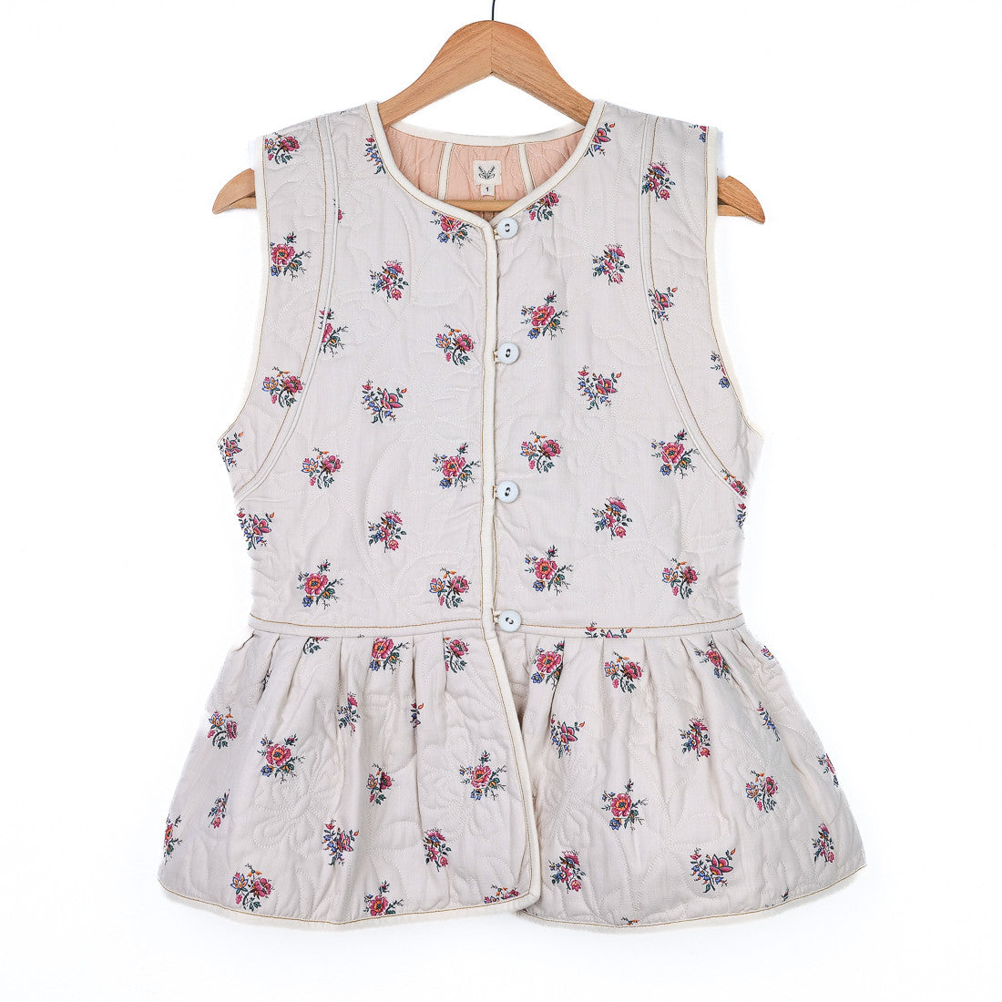 Veste sans manche réversible fleurie