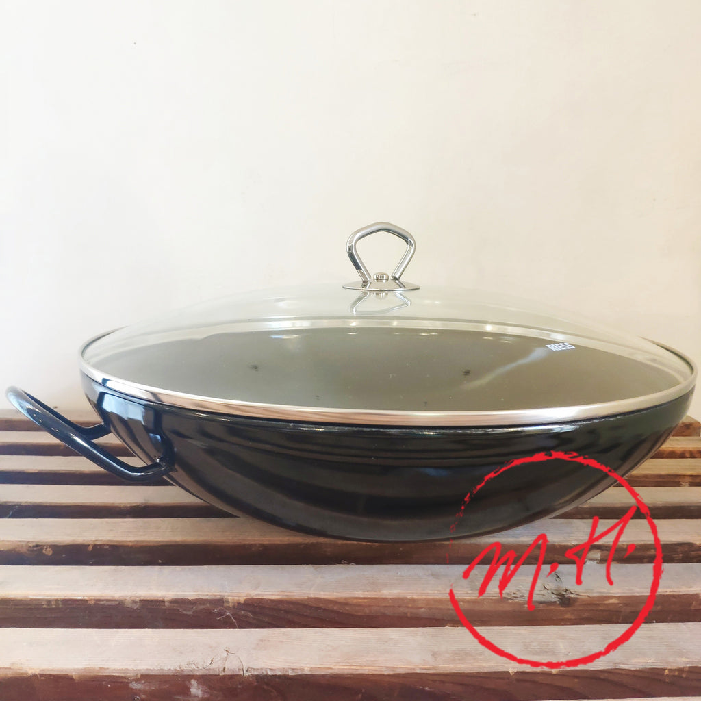 Wok émaillé noir Ø36