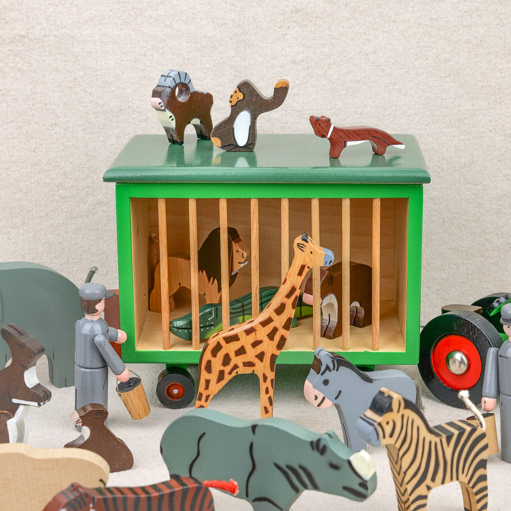 Zoo tracteur et barrières en bois